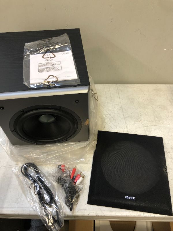 Photo 3 of Edifier T5 Powered Subwoofer - 70w RMS Active Woofer with 8 inch Driver and Low Pass Filter---- minor cosmetic damage