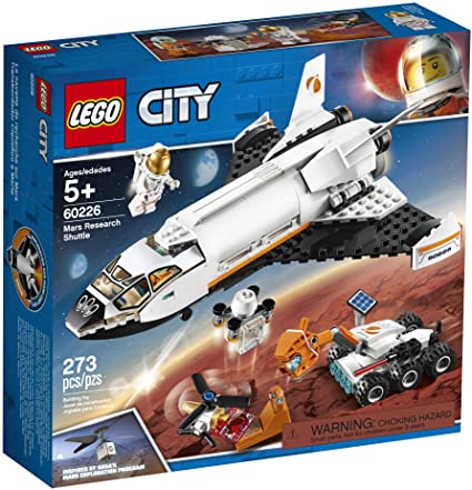 Photo 1 of LEGO City Space Mars Research Shuttle 60226 Space Shuttle Toy Building Kit with Mars Rover and Astronaut Minifigures, Top STEM Toy for Boys and Girls (273 Pieces)-----package already open/damage but appears new