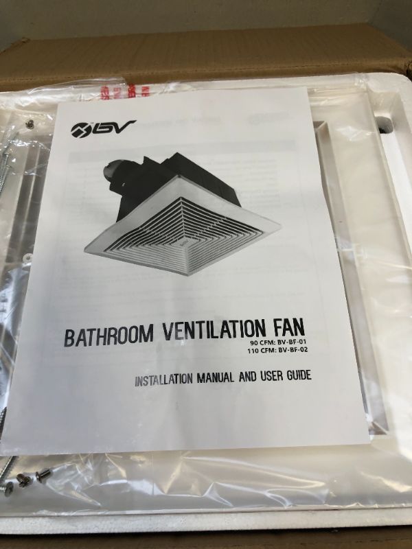 Photo 2 of BV Ultra-Quiet 90 CFM, 0.8 Sone Bathroom Ventilation & Exhaust Fan
