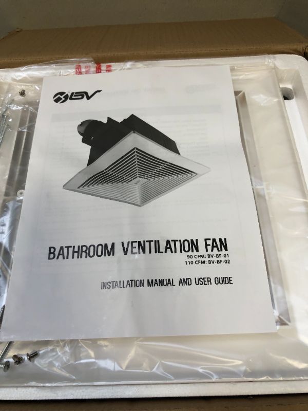 Photo 1 of BV Ultra-Quiet 90 CFM, 0.8 Sone Bathroom Ventilation & Exhaust Fan
