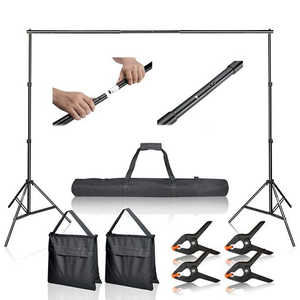 Photo 1 of EMART Photo Video Studio 10Ft Adjustable Background Stand Backdrop Support System Kit with Carry Bag