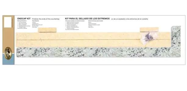 Photo 1 of 4-5/8 in. x 25-3/4 in. Laminate Endcap Kit in White Ice Granite with Eased Edge --- 2 SETS 