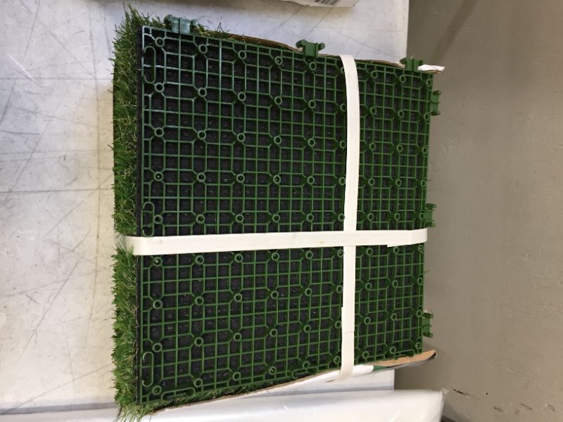 Photo 2 of 1 ft. x 1 ft. Artificial Grass Interlocking Tiles (9-Pack)