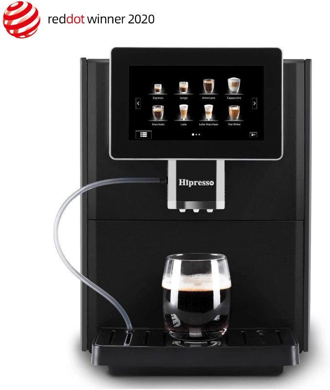 Photo 1 of Hipresso Super-automatic Espresso Coffee Machine with Large 7 Inches HD TFT Display for Brewing Americano,Cappuccino, Latte, Macchiato,Flat White, Espresso Drinks
