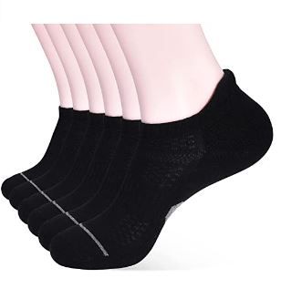 Photo 1 of Corlap Ankle Athletic Running Socks With Cushioned 6 Pack Low Cut Tab Sports Socks for Men and Women (one size)