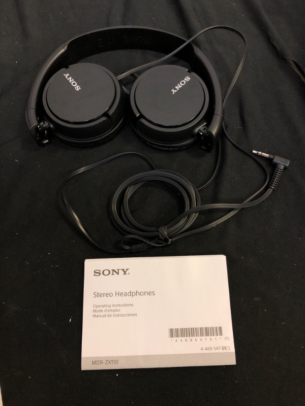 Photo 2 of Sony ZX Series Wired On-Ear Headphones, Black MDR-ZX110
