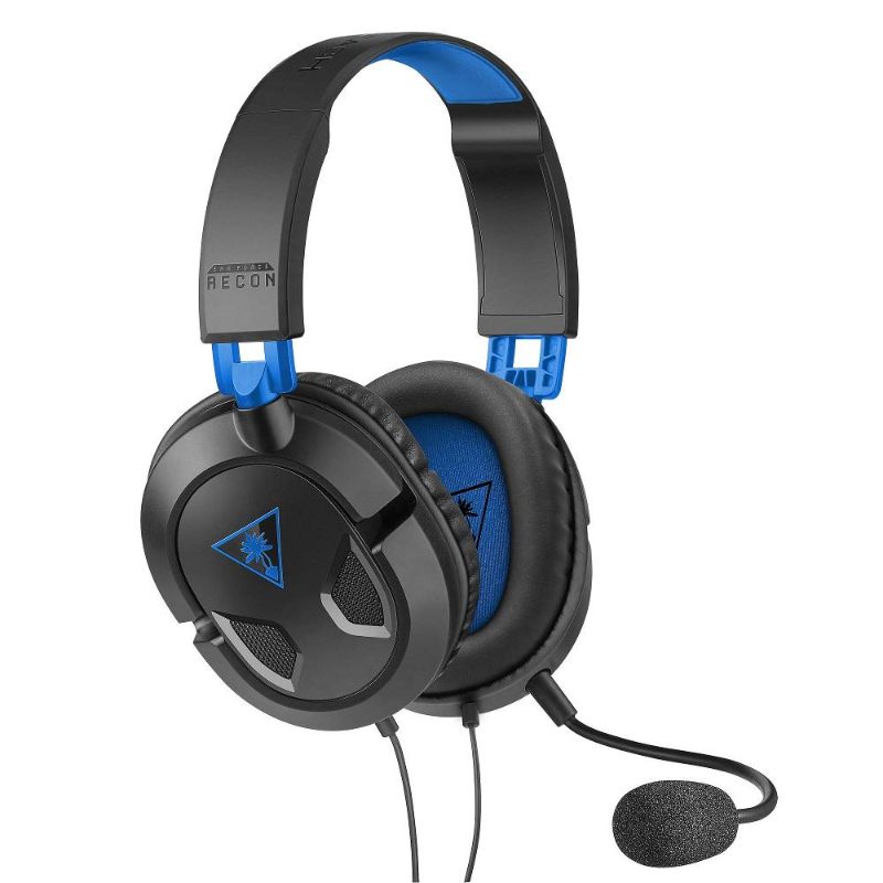 Photo 1 of Turtle Beach Recon 50 PlayStation Gaming Headset for PS5, PS4, PlayStation, Xbox Series X, Xbox Series S, Xbox One, Nintendo Switch, Mobile & PC with 3.5mm - Removable Mic, 40mm Speakers - Black/Blue - HEADPHONES ONLY
