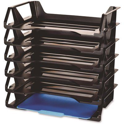 Photo 1 of OIC 15-1/8 in. x 8-7/8 in. x 15 in. Side Load Recycled Desk Letter Tray (6-Pack)
