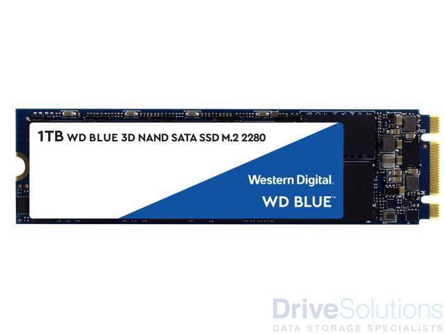 Photo 1 of Western Digital Blue 1TB SATA III 6Gb/s 3D TLC NAND M.2 NGFF (2280) Solid State Drive - WDS100T2B0B
