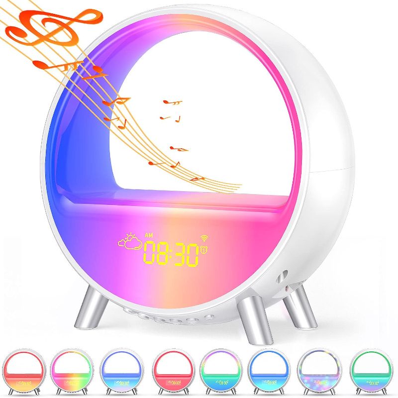 Photo 1 of Night Light FM Radio Alarm Clock with Smart Table Lamp with Sound Machine Work with Alexa
