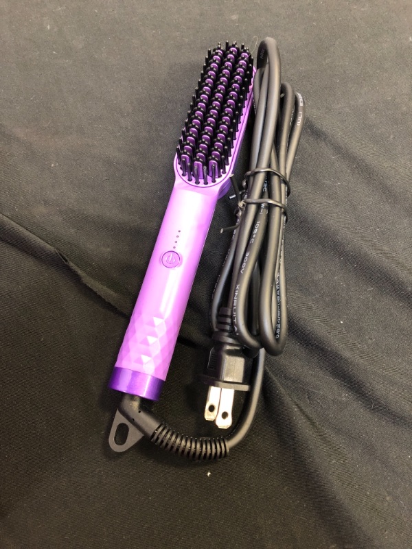 Photo 3 of 2 in 1 Ionic Hair Straightening Brush for Short Hair, Portable and Dual Voltage for Travel, 30s MCH Rapid Heating ,Anti-Scald and Auto-Off, Best Gift for Family and Friend

