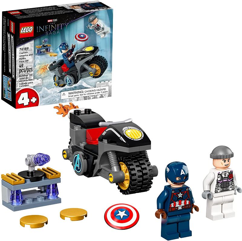 Photo 1 of LEGO Marvel Captain America and Hydra Face-Off 76189 Collectible Building Kit; Captain America and Motorcycle Set; New 2021 (49 Pieces)
