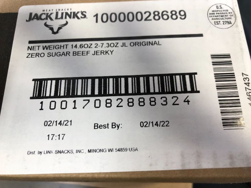 Photo 3 of Jack Link’s Beef Jerky, Zero Sugar, Paleo Friendly Snack with No Artificial Sweeteners, 13g of Protein and 70 Calories Per Serving, No Sugar Everyday Snack (Packaging May Vary), 7.3 Ounce (Pack of 2) FRESHEST BY 2/14/2021

