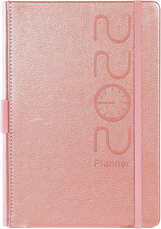 Photo 1 of 2022 Planner - Weekly, Monthly and Year Planner with Pen Loop, to Achieve Your Goals & Improve Productivity, January 2022 - December 2022, Thick Paper, Inner Pocket, 5.75" x 8.25" - Rosy
