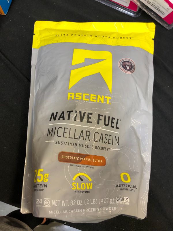 Photo 2 of Ascent Native Fuel Micellar Casein Protein Powder - Chocolate Peanut Butter, 2 Pounds
EXP 10/2022