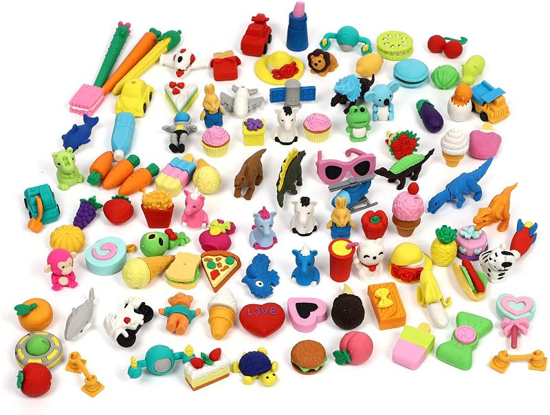 Photo 1 of Fuyage 100pcs Puzzle Erasers, Take Apart Erasers, Animal Bakery Erasers, Pull Apart Erasers for Boys and Girls

