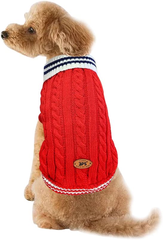 Photo 1 of Dog Sweaters, Winter Dog Clothes, Warm Pet Coat Ugly Dog Vest Turtleneck Pet Knit Sweater Halloween Costumes for Small Medium Dog Cat
- SMALL