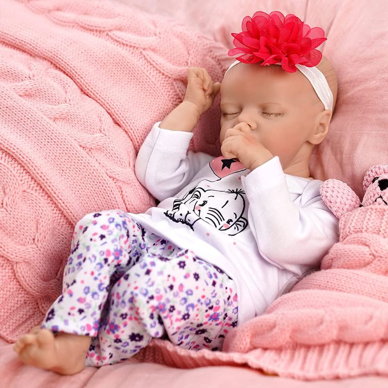 Photo 1 of JIZHI Lifelike Reborn Baby Dolls - 17-Inch Baby Soft Body Realistic Newborn Baby Dolls Real Life Baby Dolls with Feeding Kit & Gift Box for Kids Age 3 + or Collection
