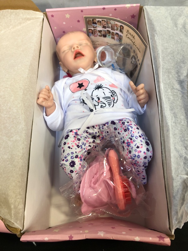 Photo 2 of JIZHI Lifelike Reborn Baby Dolls - 17-Inch Baby Soft Body Realistic Newborn Baby Dolls Real Life Baby Dolls with Feeding Kit & Gift Box for Kids Age 3 + or Collection
