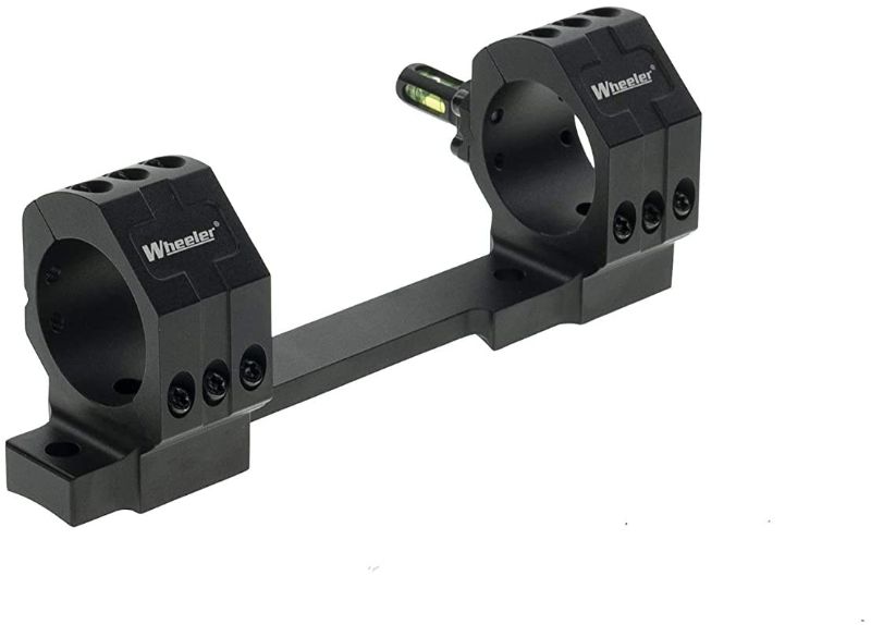 Photo 1 of Wheeler 1-Piece Bolt Action Scope Mount for Savage 110 Long Action Rifles - 6-Hole Design with Integral Rings and Integrated Anti-Cant Indicator for Leveling, Shooting and Gunsmithing
