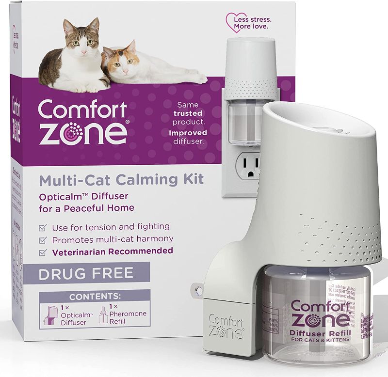 Photo 1 of Comfort Zone Diffuser Kit for Multi-Cat Calming, Cat Calming Formula, Cat Pheromone, Starter Diffuser Kits, New Formula
