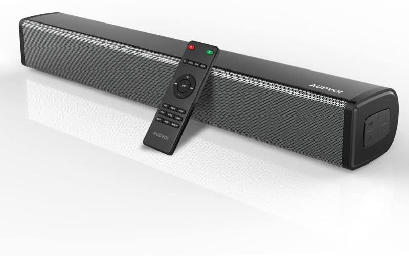 Photo 1 of Audvoi Sound Bars for TV, 16'' Small Soundbar Built-in DSP TV Speaker with Bluetooth 5.0, 3D Surround Sound Home Audio Sound Bar with Remote Control and 5 EQ for Home Theater/Gaming/Projectors - SPEAKER ONLY - NO REMOTE - NO CORDS 
