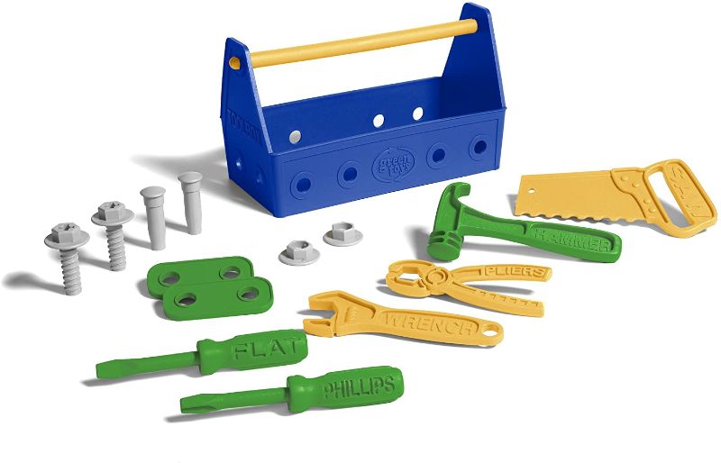 Photo 1 of Green Toys Tool Set, Blue - 15 Piece Pretend Play, Motor Skills, Language & Communication Kids Role Play Toy. No BPA, phthalates, PVC. Dishwasher Safe, Recycled Plastic, Made in USA.
