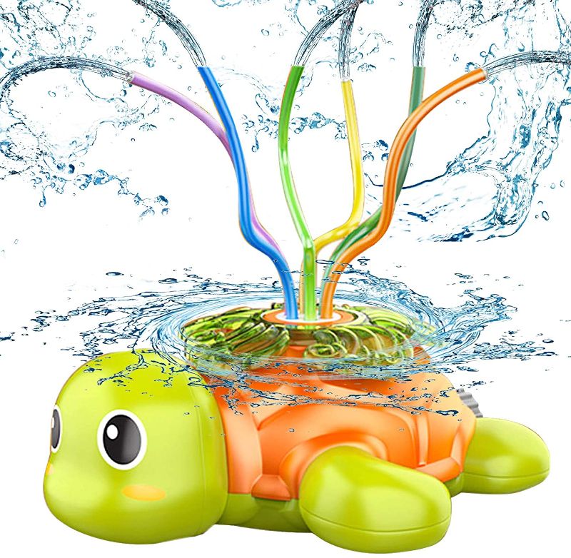 Photo 1 of MJartoria Water Sprinkler for Kids, Turtle Spray Sprinklers for Toddlers Wiggle Tubes Outdoor Play for Summer Fun Toys Splashing Water Toys Gifts for Outside Backyard Garden
