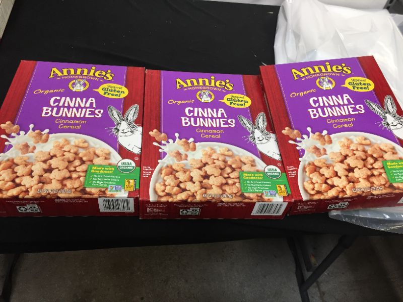 Photo 2 of Annie's Gluten Free, Organic Cinnabunnies Cinnamon Cereal, 10 oz PACK OF 3 FRESHEST BY 3/21/2022
