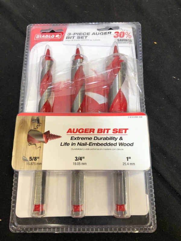 Photo 2 of High Speed Steel Auger Bit Set (3-Piece)
