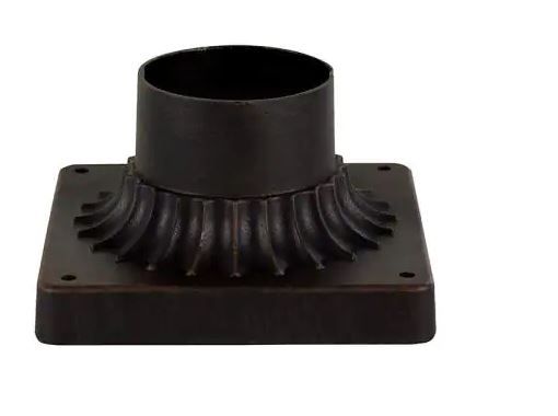 Photo 1 of Canby 5.5 in. Rust Square Pier Mount Adapter for 3 inch Post Top Mounts
