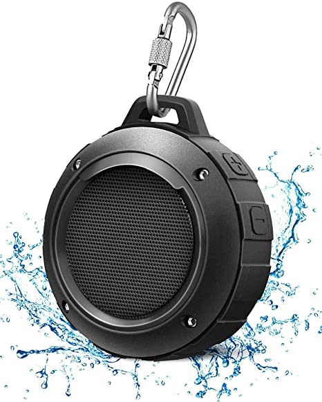 Photo 1 of Outdoor Waterproof Bluetooth Speaker,Kunodi Wireless Portable Mini Shower Travel Speaker with Subwoofer, Enhanced Bass, Built in Mic for Sports, Pool, Beach, Hiking, Camping (Black)