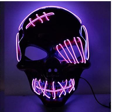 Photo 1 of Single Eye Skull Led Skeleton Mask, Halloween Mask Led Costume Adult Man Women Devil Costumes
