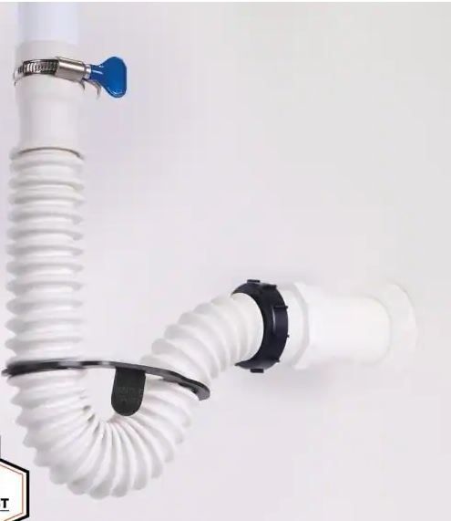 Photo 1 of 1.25 in. Rubber Threaded P-Trap Bathroom Single Sink Drain Kit
