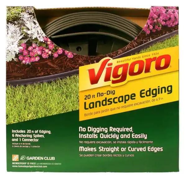 Photo 1 of 20 ft. No-Dig Landscape Plastic Edging Kit
