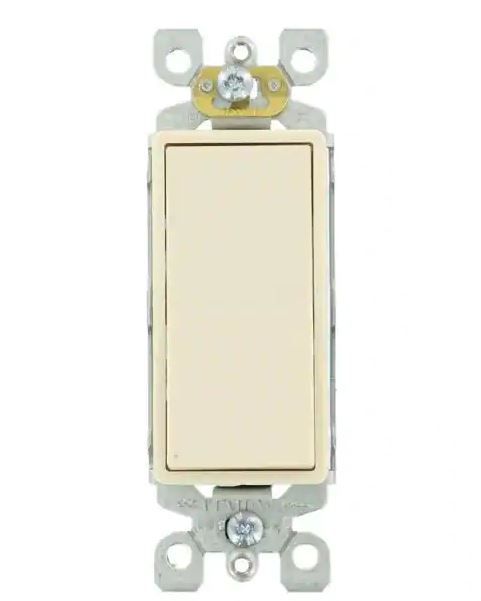 Photo 1 of Decora 15 Amp Single-Pole AC Quiet Switch, Light Almond (10-Pack)
