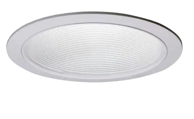 Photo 1 of 6 in. White Recessed Ceiling Light Baffle and Trim Ring
