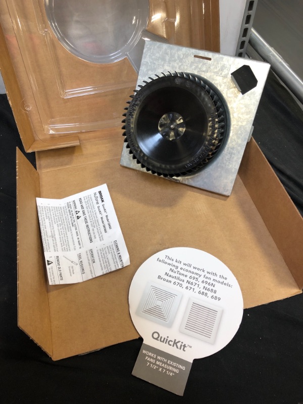 Photo 2 of Broan Qk60 Quickit Ventilation Fan Upgrade Kit - missing cover 
