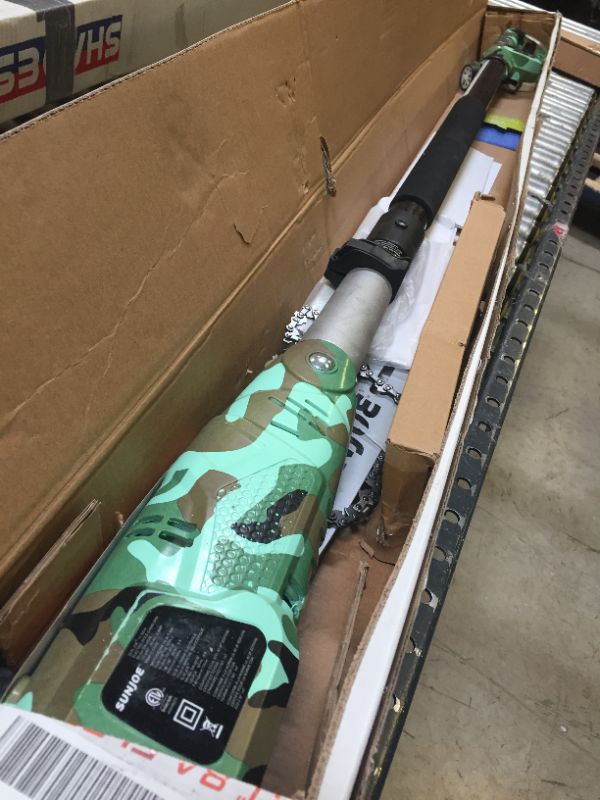 Photo 1 of Sun Joe Swj803e-cmo 10 inch 8.0 Amp Electric Multi-Angle Pole Chain Saw, Camo