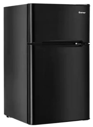 Photo 1 of 3.2 cu. ft. Mini Fridges Stainless Steel Refrigerator Small Freezer Cooler Fridge Compact Unit in Black
