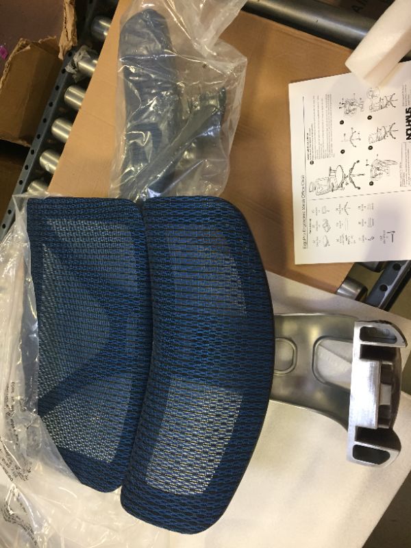 Photo 1 of NOUHAUS Ergo3D Ergonomic Office Chair - Rolling Desk Chair with 4D Adjustable Armrest, 3D Lumbar Support and Blade Wheels - Mesh Computer Chair, Gaming Chairs, Executive Swivel Chair (Blue)