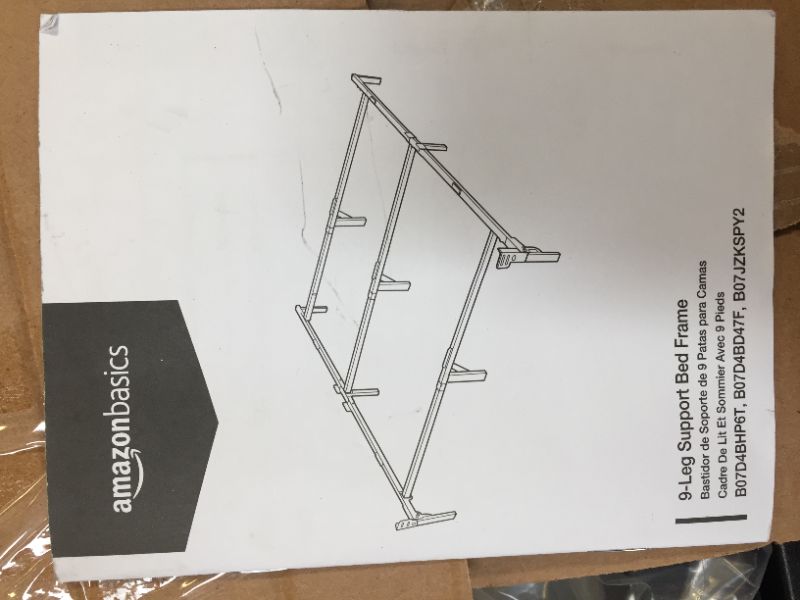 Photo 3 of Basics 9-Leg Support Metal Bed Frame - Strong Support for Box Spring and Mattress Set - Tool-Free Easy Assembly - Queen Size Bed