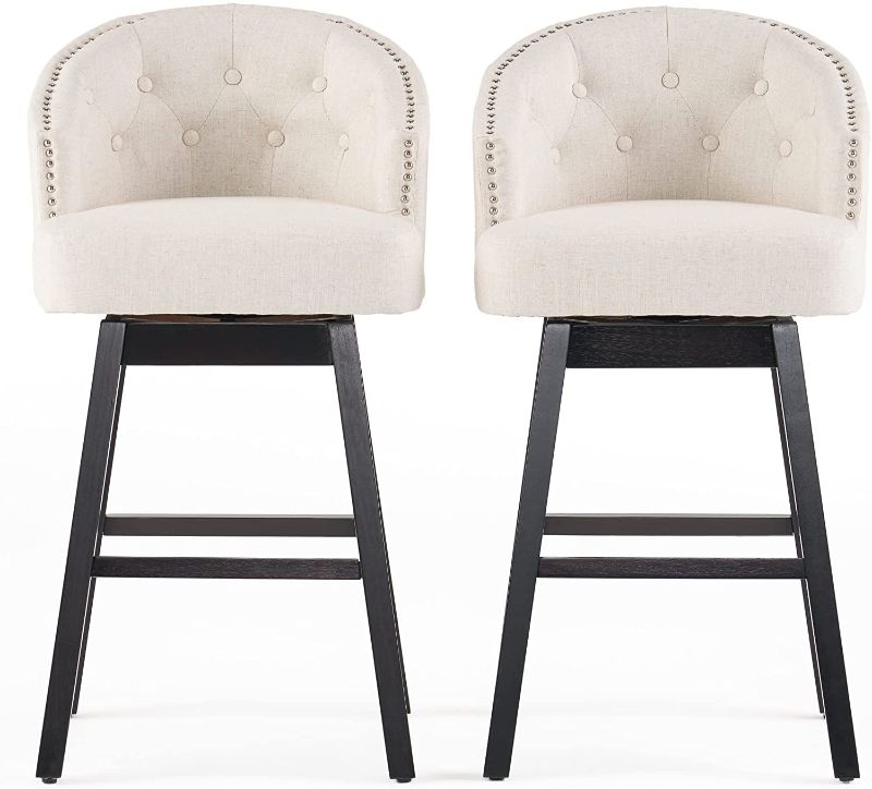 Photo 1 of Christopher Knight Home 295977 Ogden Barstool, 2-Pcs Set, Beige
