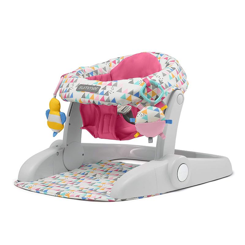 Photo 1 of Summer® Learn-to-Sit™ 2-Position Floor Seat (Funfetti Pink) – Sit Baby Up in This Adjustable Baby Activity Seat Appropriate for Ages 4-12 Months
