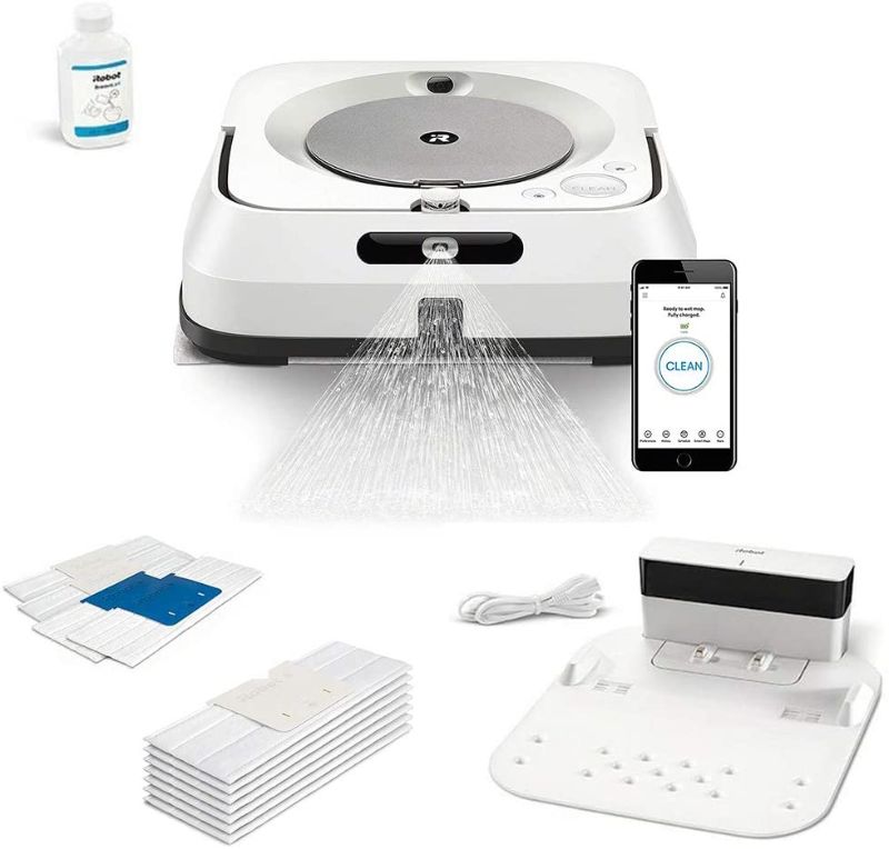 Photo 1 of iRobot Braava Jet m6 (6110) Ultimate Robot Mop- Wi-Fi Connected, Precision Jet Spray, Smart Mapping, Works with Alexa, Ideal for Multiple Rooms, Recharges and Resumes (+5 Extra Dry Sweeping Pads)
