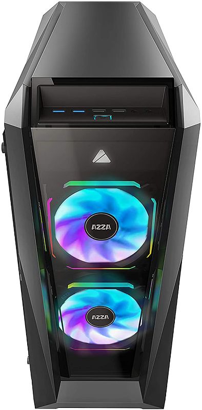 Photo 1 of Azza CSAZ-410B Chroma MID-Tower PC CASE, W/2x120mm Prisma Digital RGB Fans, Black
