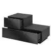 Photo 1 of 2-Drawer LED Black Nightstand 16.1 in. H x 27.6 in. W x 13.8 in. D