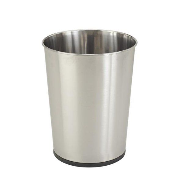 Photo 1 of Bath Bliss 5L Capacity Bathroom Garbage Waste Basket Trash Can in Stainless Steel SMALL DENT.
