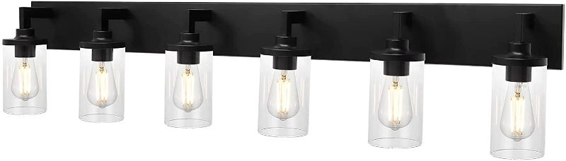 Photo 1 of 6 Light VINLUZ Bathroom Lighting Fixture in Black Finish