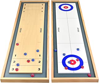 Photo 1 of GoSports Shuffleboard and Curling 2 in 1 Table Top Board Game with 8 Rollers - Great for Family Fun